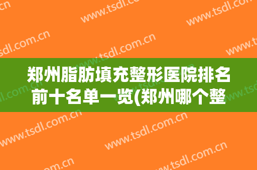 郑州脂肪填充整形医院排名前十名单一览(郑州哪个整形医院做脂肪填充好)