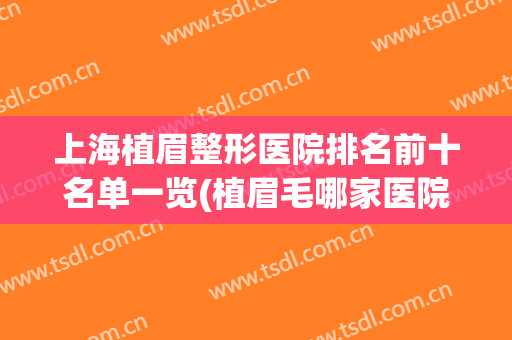 上海植眉整形医院排名前十名单一览(植眉毛哪家医院较好)