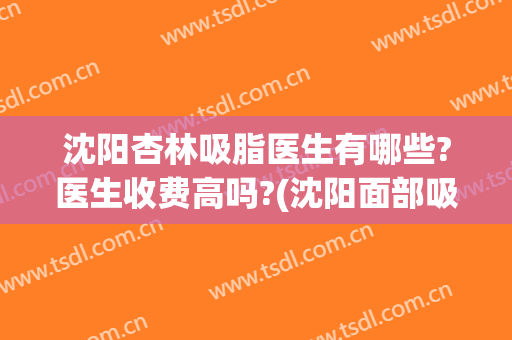 沈阳杏林吸脂医生有哪些?医生收费高吗?(沈阳面部吸脂好的医生)