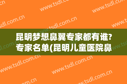 昆明梦想鼻翼专家都有谁?专家名单(昆明儿童医院鼻科专家)