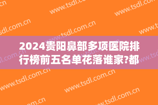 2024贵阳鼻部多项医院排行榜前五名单花落谁家?都很出名!(贵阳哪家鼻科医院最好)