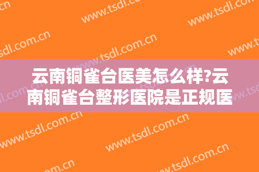云南铜雀台医美怎么样?云南铜雀台整形医院是正规医院吗?医院简介?