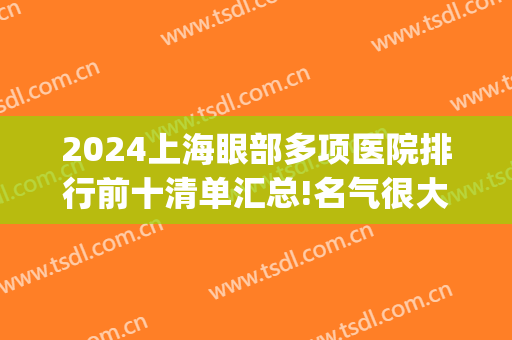 2024上海眼部多项医院排行前十清单汇总!名气很大!(上海前十名眼科医院)