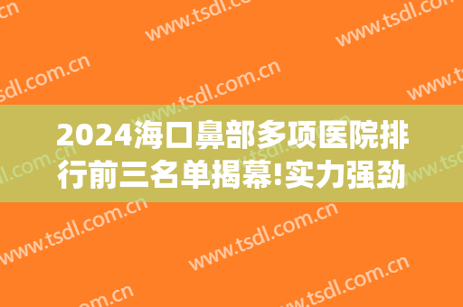 2024海口鼻部多项医院排行前三名单揭幕!实力强劲!(海南最好的鼻腔医院在哪)