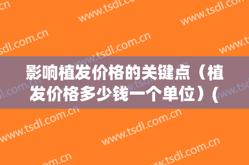 影响植发价格的关键点（植发价格多少钱一个单位）(植发的价格一般是多少可以接受)