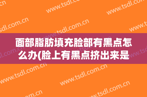 面部脂肪填充脸部有黑点怎么办(脸上有黑点挤出来是脂肪粒)