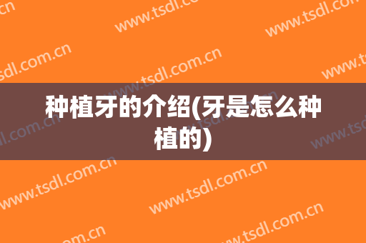 种植牙的介绍(牙是怎么种植的)