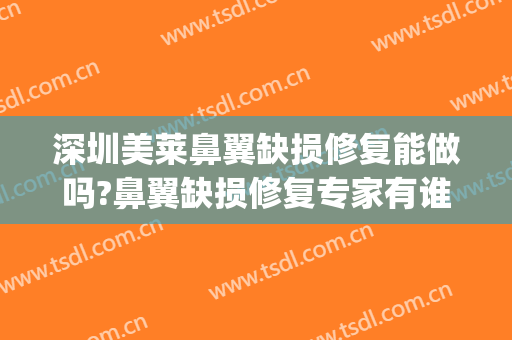 深圳美莱鼻翼缺损修复能做吗?鼻翼缺损修复专家有谁(鼻部缺损整形手术)