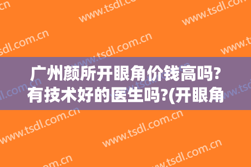广州颜所开眼角价钱高吗?有技术好的医生吗?(开眼角广州哪家医院好)