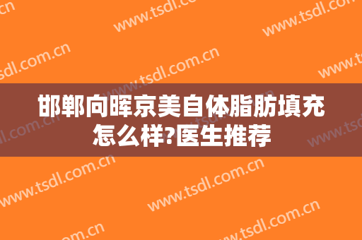 邯郸向晖京美自体脂肪填充怎么样?医生推荐