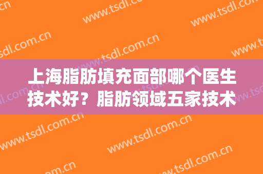 上海脂肪填充面部哪个医生技术好？脂肪领域五家技术大咖，等你pick！(上海哪家医院脂肪填充技术好)