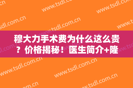 穆大力手术费为什么这么贵？价格揭秘！医生简介+隆胸案例分享，他值得！