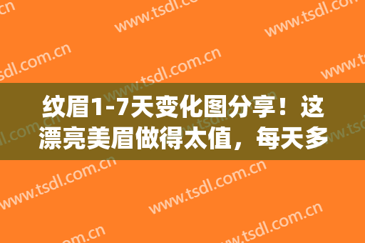 纹眉1-7天变化图分享！这漂亮美眉做得太值，每天多睡5分钟，爽~(纹眉1-7天变化图片)