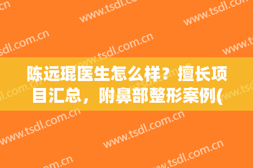 陈远琨医生怎么样？擅长项目汇总，附鼻部整形案例(陈远琨做得鼻子怎么样)