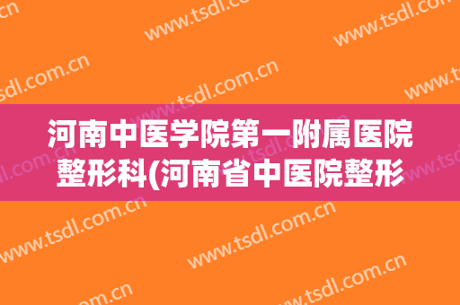 河南中医学院第一附属医院整形科(河南省中医院整形外科)