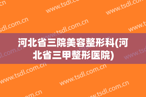 河北省三院美容整形科(河北省三甲整形医院)