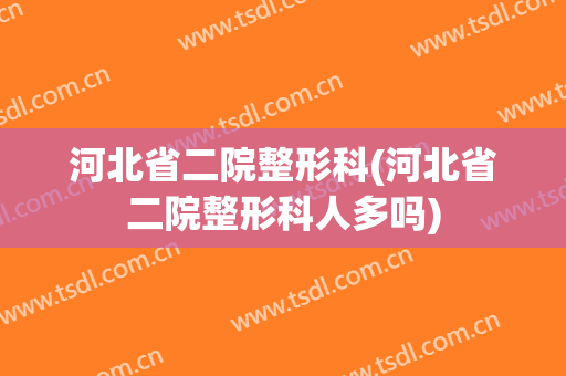 河北省二院整形科(河北省二院整形科人多吗)