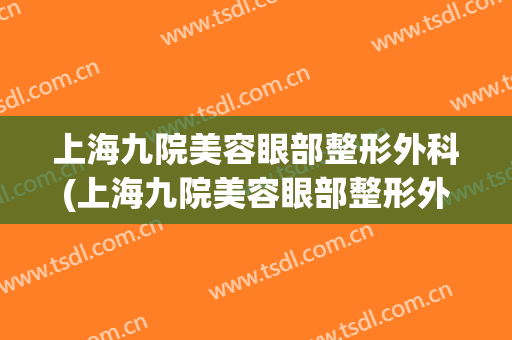 上海九院美容眼部整形外科(上海九院美容眼部整形外科专家)