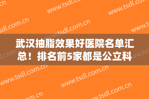 武汉抽脂效果好医院名单汇总！排名前5家都是公立科室！技术有保障！(武汉抽脂哪1家好)