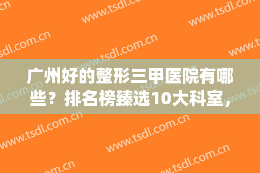 广州好的整形三甲医院有哪些？排名榜臻选10大科室，实力&价格点评！(广州哪个三甲医院整形科比较好)