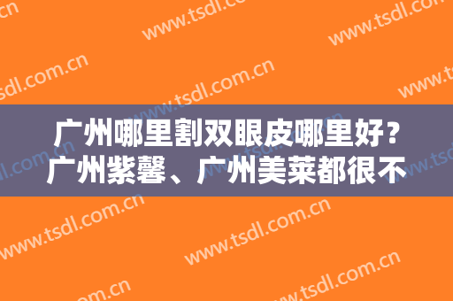广州哪里割双眼皮哪里好？广州紫馨、广州美莱都很不错！