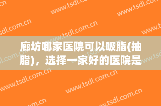廊坊哪家医院可以吸脂(抽脂)，选择一家好的医院是对自己负责！