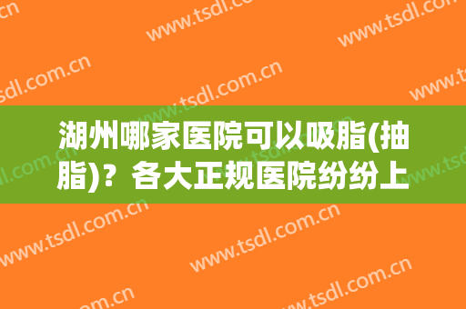 湖州哪家医院可以吸脂(抽脂)？各大正规医院纷纷上榜！