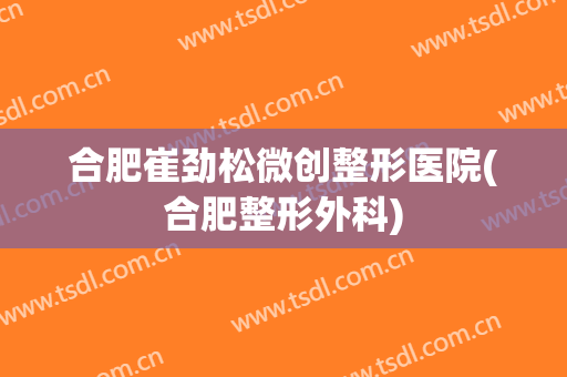 合肥崔劲松微创整形医院(合肥整形外科) 合肥崔劲松微创整形医院(合肥整形外科)