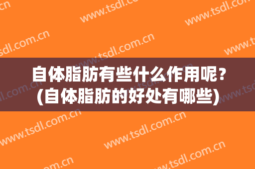 自体脂肪有些什么作用呢？(自体脂肪的好处有哪些)
