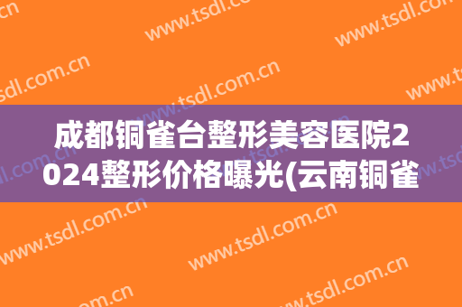 成都铜雀台整形美容医院2024整形价格曝光(云南铜雀台整形美容医院)