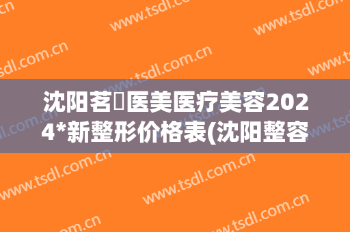 沈阳茗湲医美医疗美容2024*新整形价格表(沈阳整容医院费用)