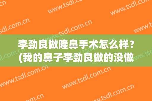 李劲良做隆鼻手术怎么样？(我的鼻子李劲良做的没做好)