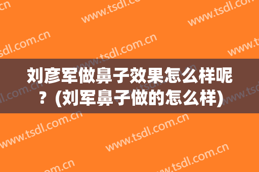刘彦军做鼻子效果怎么样呢？(刘军鼻子做的怎么样)