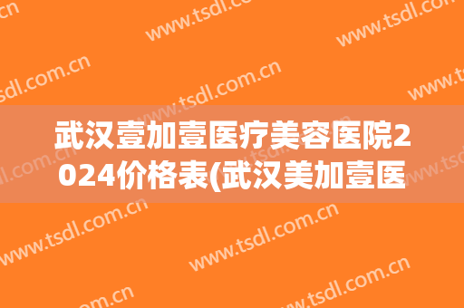 武汉壹加壹医疗美容医院2024价格表(武汉美加壹医疗美容地址)