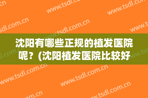沈阳有哪些正规的植发医院呢？(沈阳植发医院比较好)