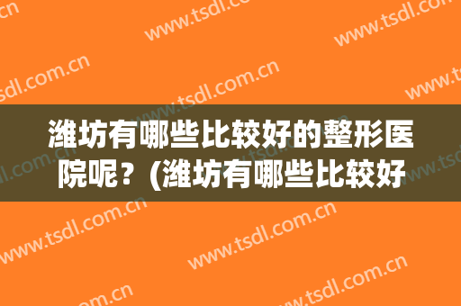 潍坊有哪些比较好的整形医院呢？(潍坊有哪些比较好的整形医院呢百度)