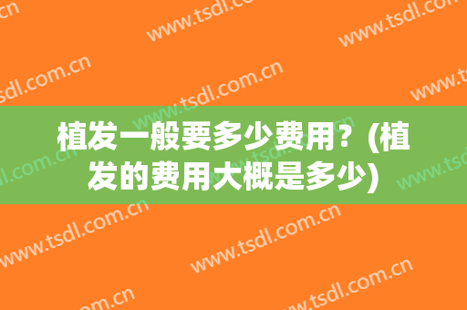 植发一般要多少费用？(植发的费用大概是多少)