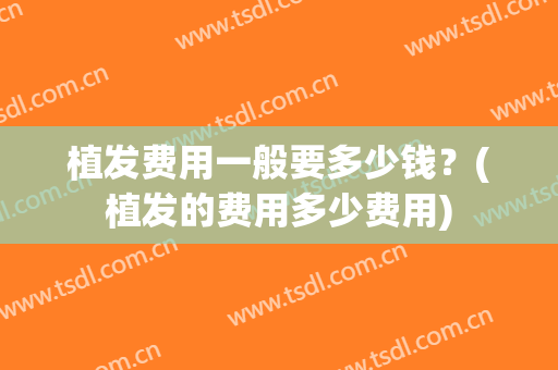 植发费用一般要多少钱？(植发的费用多少费用)