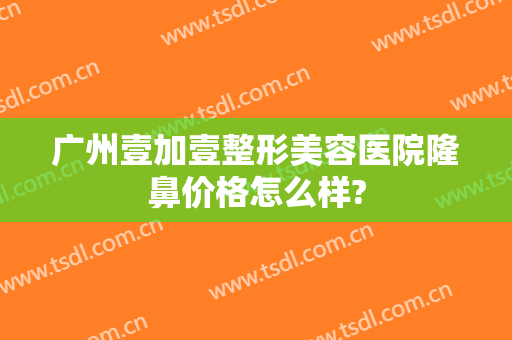 广州壹加壹整形美容医院隆鼻价格怎么样?