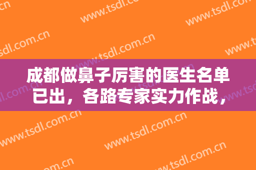 成都做鼻子厉害的医生名单已出，各路专家实力作战，前五强技术分享!