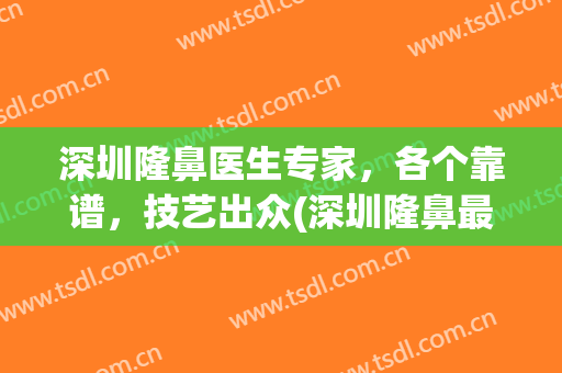 深圳隆鼻医生专家，各个靠谱，技艺出众(深圳隆鼻最厉害的专家)