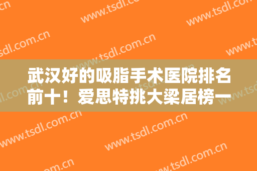 武汉好的吸脂手术医院排名前十！爱思特挑大梁居榜一，几家连锁同步上榜！