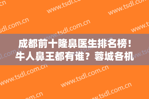 成都前十隆鼻医生排名榜！牛人鼻王都有谁？蓉城各机构都测评！(成都鼻部整形医生哪个好)