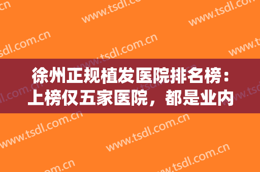 徐州正规植发医院排名榜：上榜仅五家医院，都是业内顶尖，来看看吧(徐州市植发最好的医院)