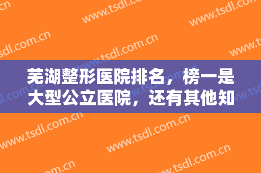 芜湖整形医院排名，榜一是大型公立医院，还有其他知名医院等你来选！