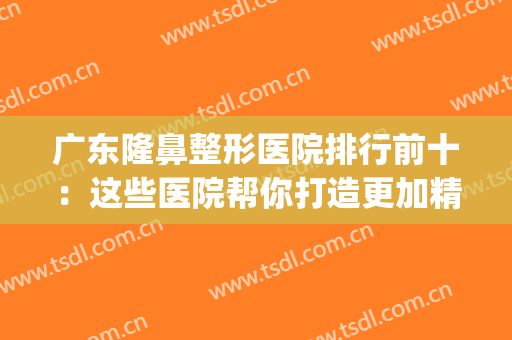 广东隆鼻整形医院排行前十：这些医院帮你打造更加精致美丽鼻型~(广东隆鼻最好的医生)