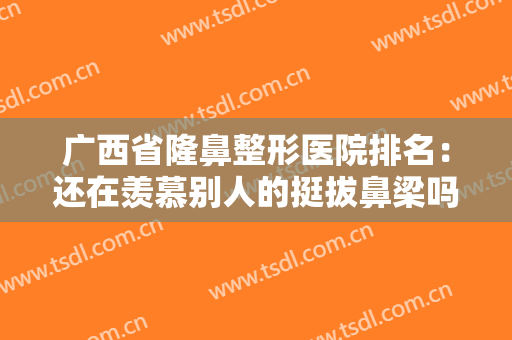 广西省隆鼻整形医院排名：还在羡慕别人的挺拔鼻梁吗，现在你也能拥有