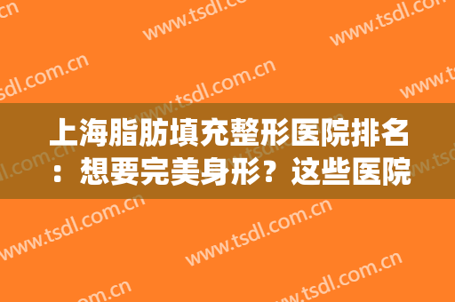 上海脂肪填充整形医院排名：想要完美身形？这些医院来助您圆梦！(上海整形擅长脂肪填充的医生)