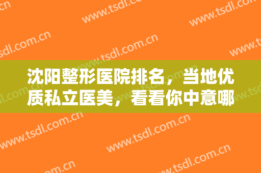 沈阳整形医院排名，当地优质私立医美，看看你中意哪个？