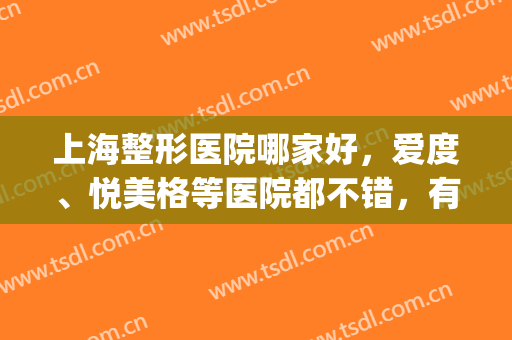 上海整形医院哪家好，爱度、悦美格等医院都不错，有实力有口碑！(上海爱度整形医院评价怎样)